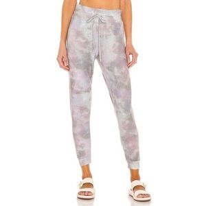 Beyond Yoga printed Lounge around joggers in cocoa brown tie dye XS extra small